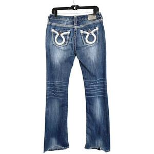 Big Star Liv Mid Rise Boot Cut Denim Jeans Womens 28 L Distressed READ